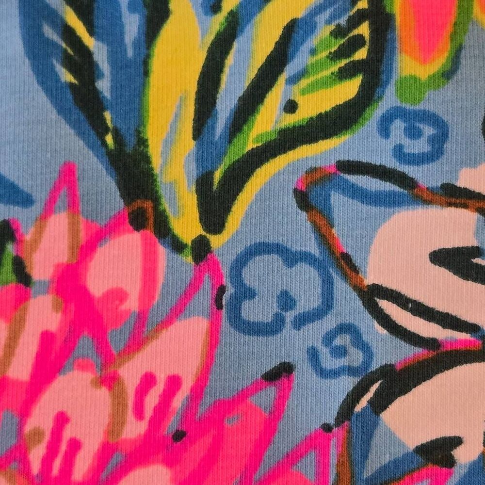Lilly Pulitzer Womens Rhett Top In Seabreeze Blue Walking on Sunshine Small - Picture 7 of 10